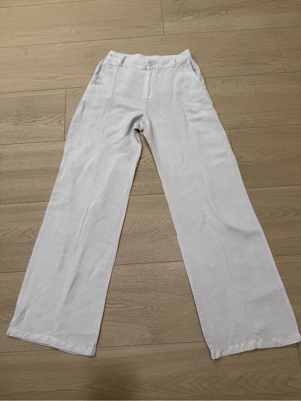 YFB Young Fabulous & Broke Linen Blend Wide Leg Pants Ivory S